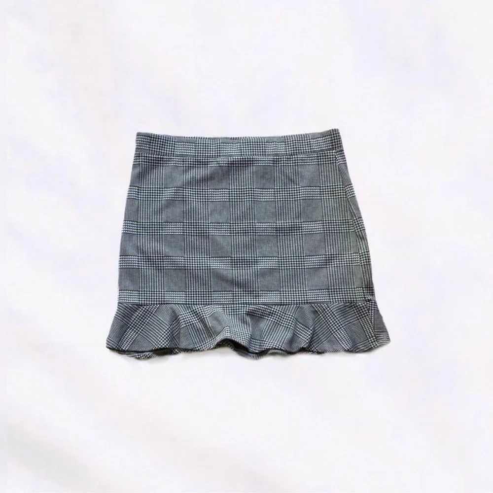 forever 21 plus ⋆ houndstooth ruffle skirt